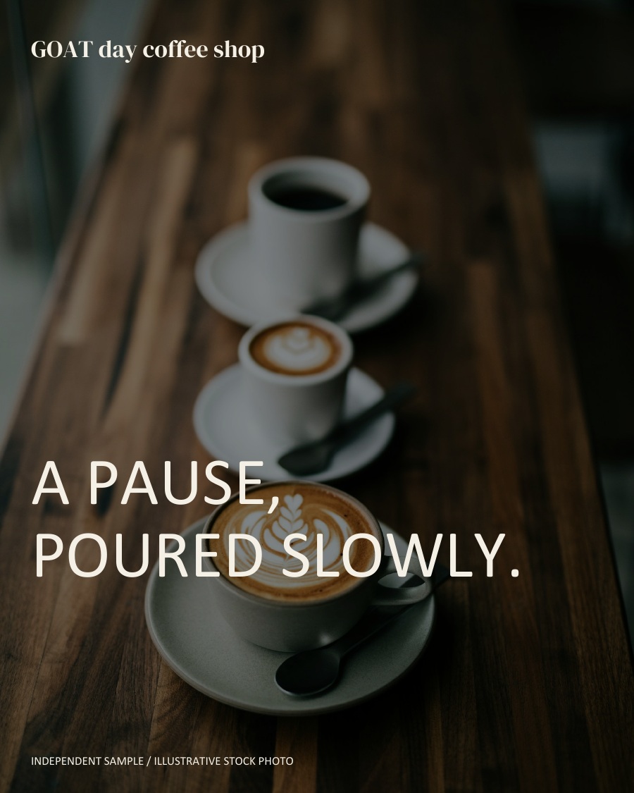 A PAUSE, POURED SLOWLY.