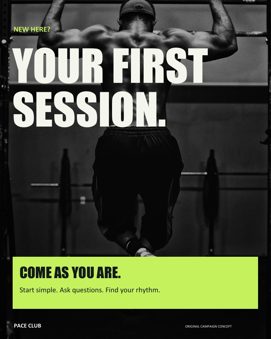 YOUR FIRST SESSION.