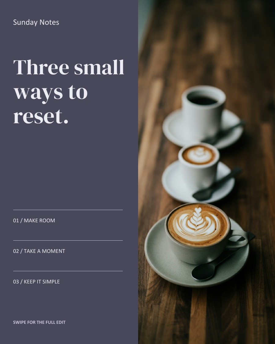 Three small ways to reset.